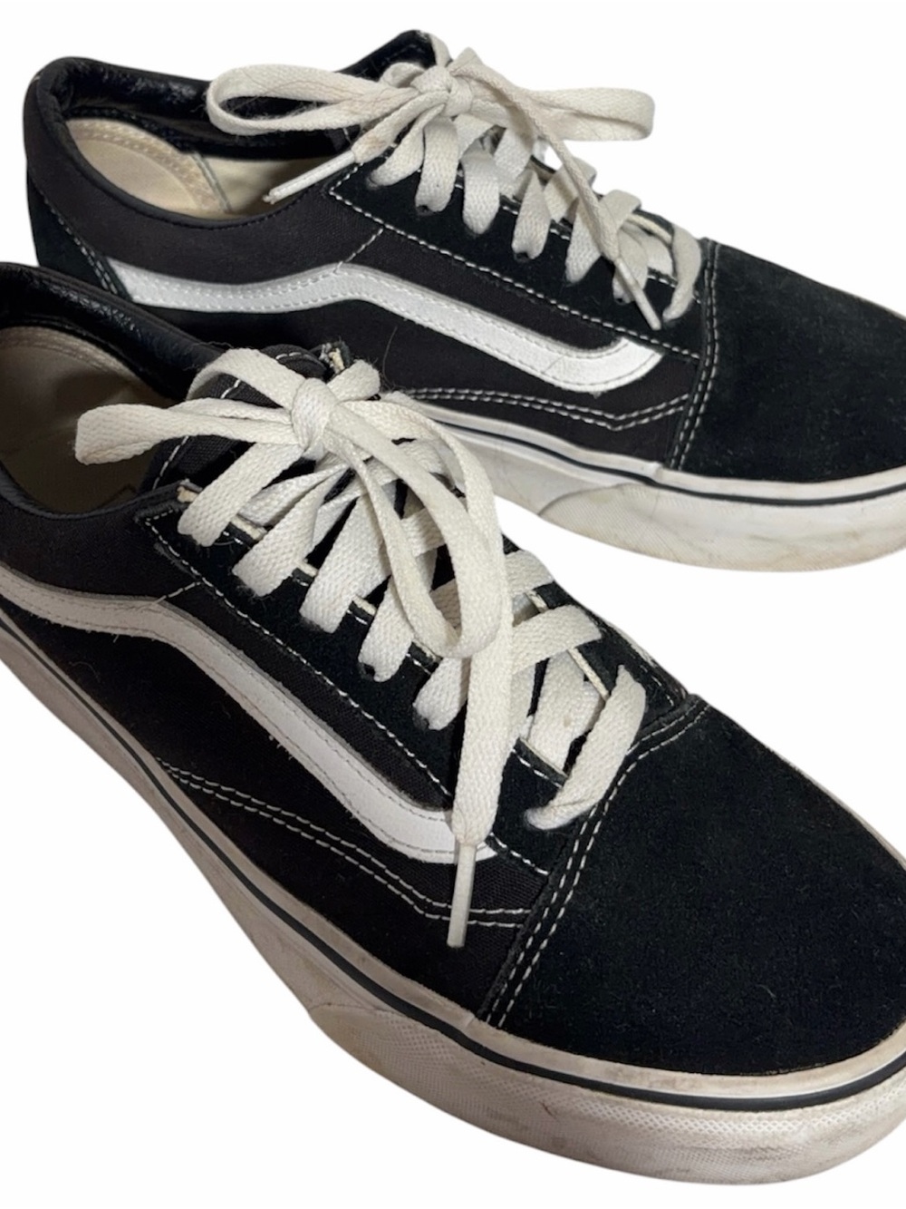 Vans Black and White Old Skool Low-Top Sneakers